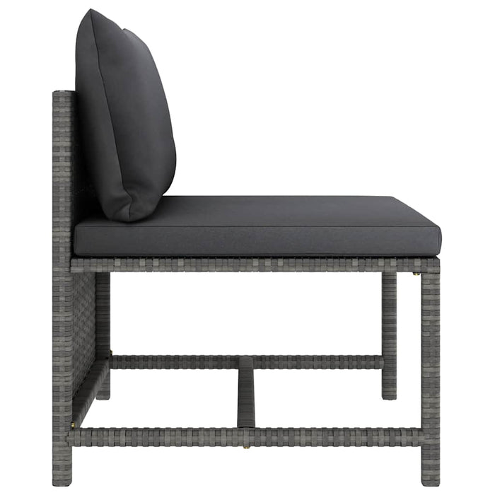 Set mobilier de grădină cu perne, 12 piese, gri, poliratan WALTI