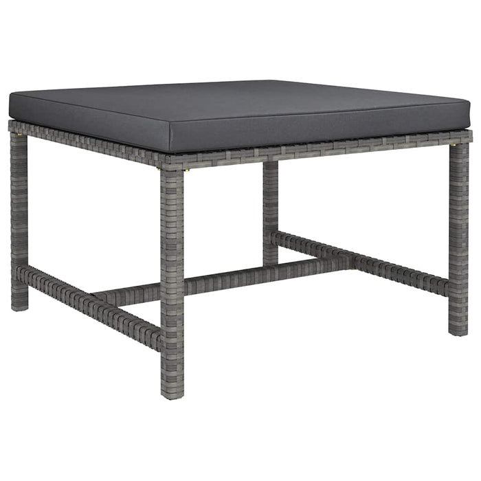 Set mobilier de grădină cu perne, 12 piese, gri, poliratan WALTI