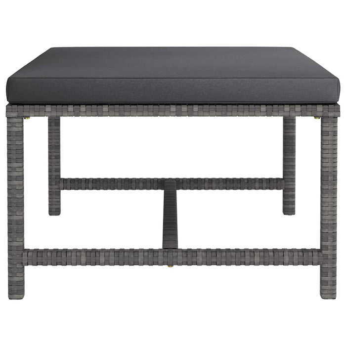 Set mobilier de grădină cu perne, 12 piese, gri, poliratan WALTI