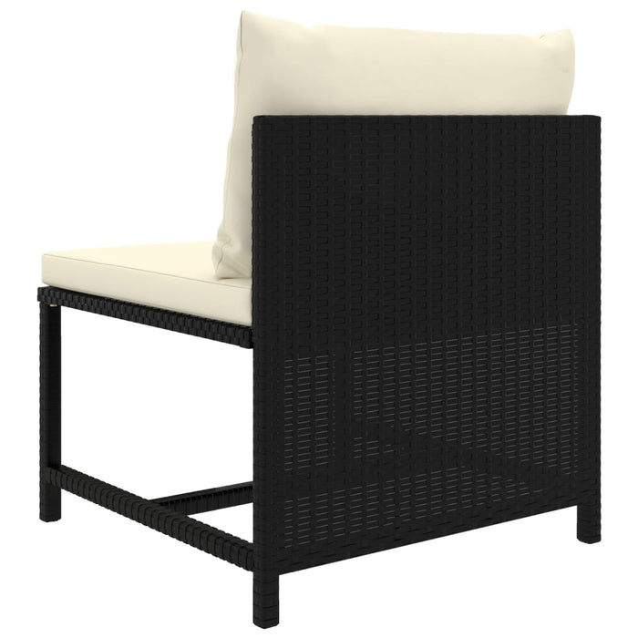 Set mobilier de grădină cu perne, 5 piese, negru, poliratan WALTI