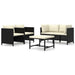 Set mobilier de grădină cu perne, 5 piese, negru, poliratan - WALTI WALTI