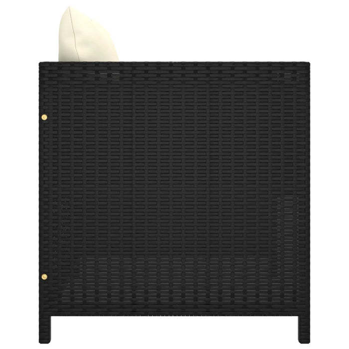 Set mobilier de grădină cu perne, 5 piese, negru, poliratan - WALTI WALTI