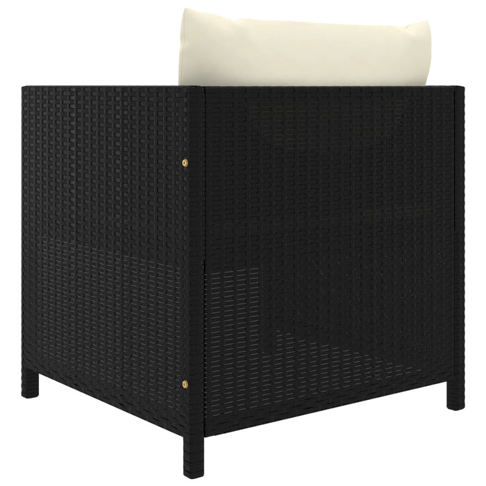 Set mobilier de grădină cu perne, 5 piese, negru, poliratan - WALTI WALTI