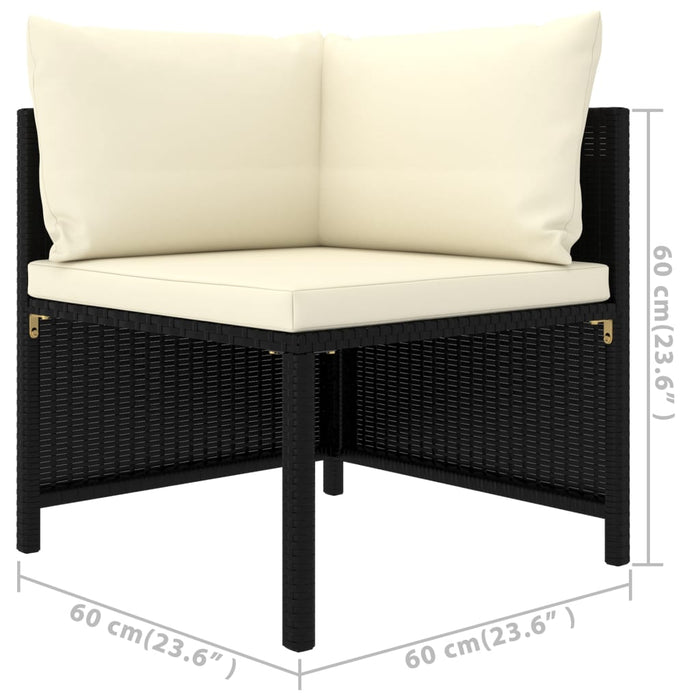 Set mobilier de grădină cu perne, 5 piese, negru, poliratan - WALTI WALTI