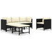 Set mobilier de grădină cu perne, 6 piese, negru, poliratan - WALTI WALTI