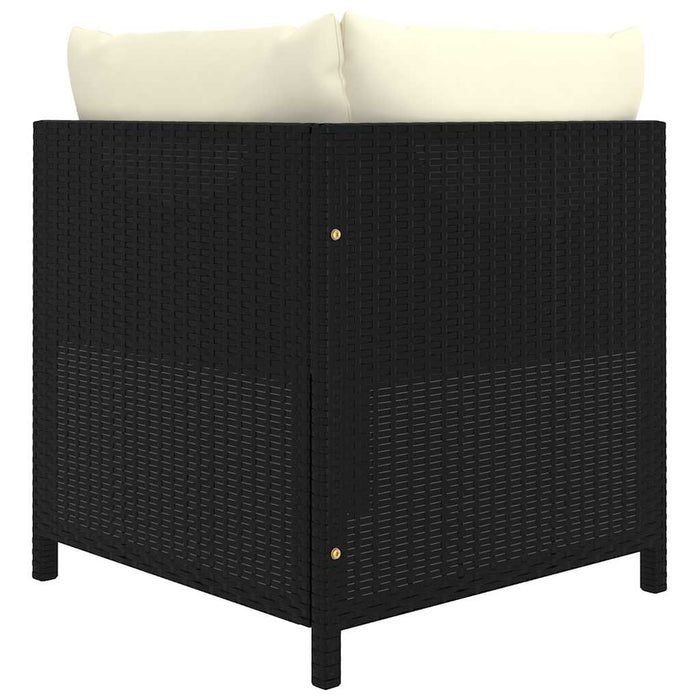 Set mobilier de grădină cu perne, 7 piese, negru, poliratan - WALTI WALTI