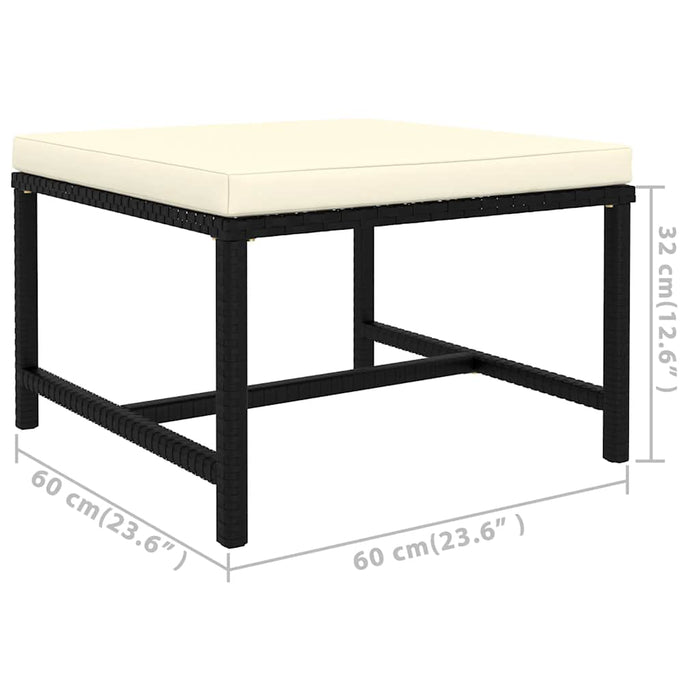 Set mobilier de grădină cu perne, 7 piese, negru, poliratan - WALTI WALTI