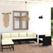 Set mobilier de grădină cu perne, 7 piese, negru, poliratan - WALTI WALTI