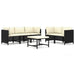 Set mobilier de grădină cu perne, 6 piese, negru, poliratan - WALTI WALTI