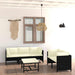 Set mobilier de grădină cu perne, 6 piese, negru, poliratan - WALTI WALTI
