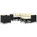 Set mobilier de grădină cu perne, 7 piese, negru, poliratan - WALTI WALTI