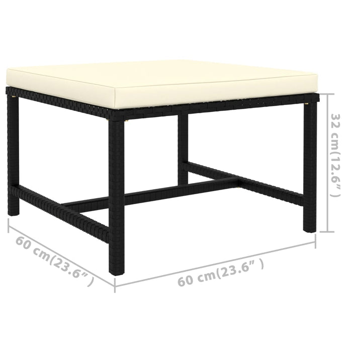 Set mobilier de grădină cu perne, 7 piese, negru, poliratan - WALTI WALTI
