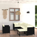 Set mobilier de grădină cu perne, 7 piese, negru, poliratan - WALTI WALTI