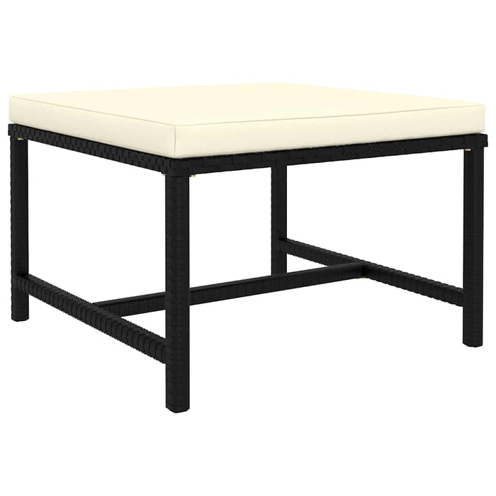 Set mobilier de grădină cu perne, 9 piese, negru, poliratan WALTI