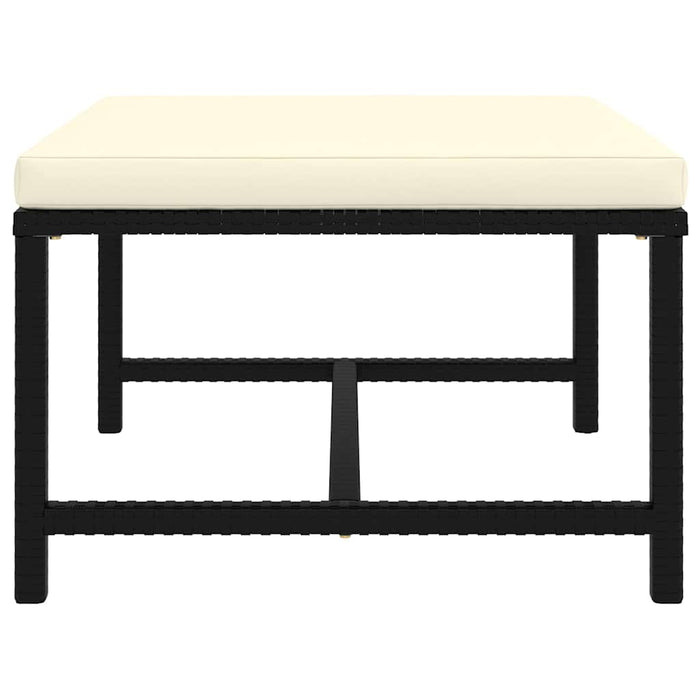 Set mobilier de grădină cu perne, 9 piese, negru, poliratan WALTI