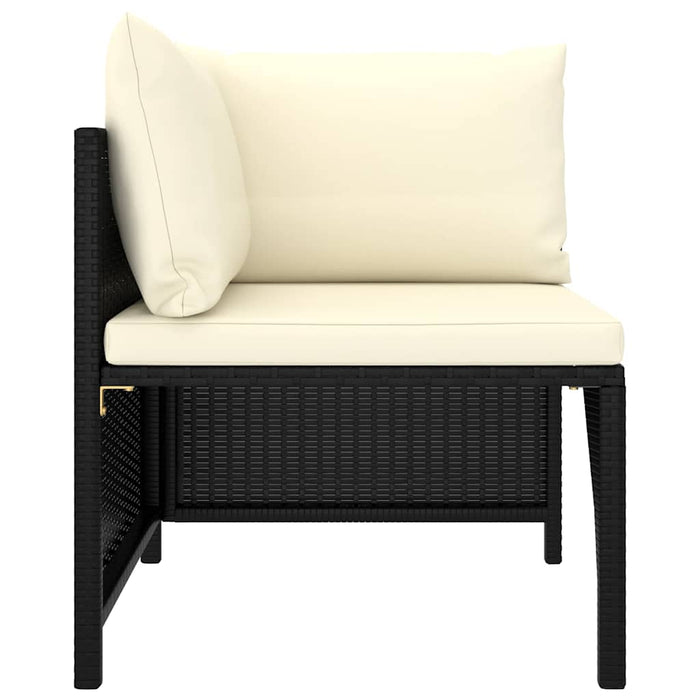 Set mobilier de grădină cu perne, 8 piese, negru, poliratan - WALTI WALTI