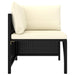 Set mobilier de grădină cu perne, 8 piese, negru, poliratan - WALTI WALTI