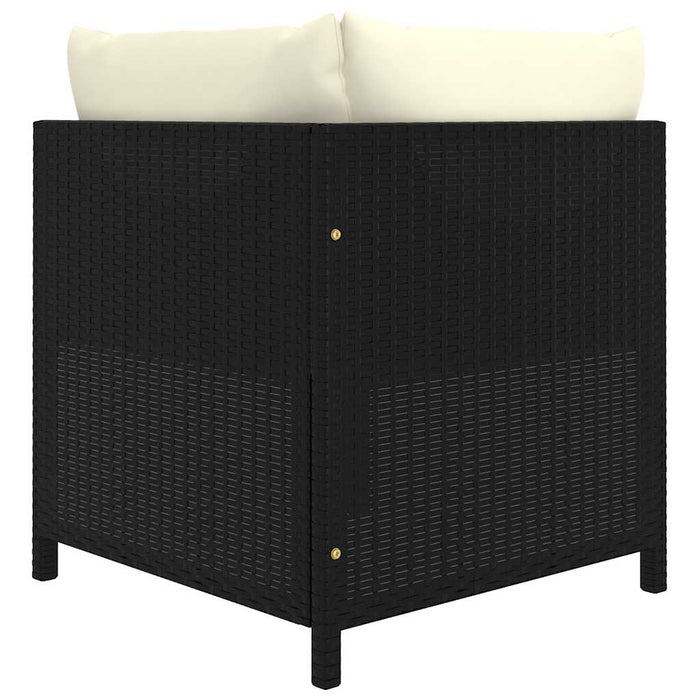 Set mobilier de grădină cu perne, 8 piese, negru, poliratan - WALTI WALTI