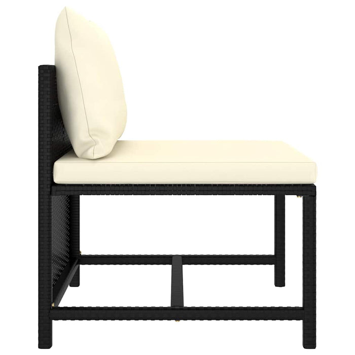 Set mobilier de grădină cu perne, 8 piese, negru, poliratan - WALTI WALTI