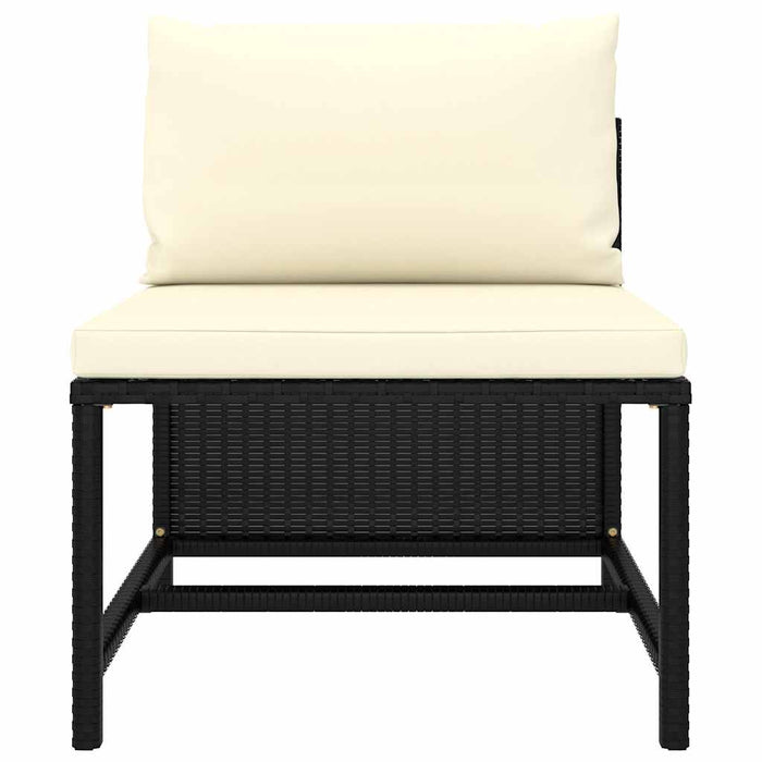 Set mobilier de grădină cu perne, 8 piese, negru, poliratan - WALTI WALTI