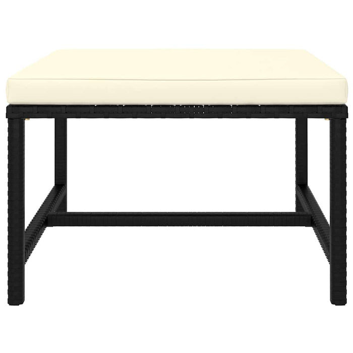 Set mobilier de grădină cu perne, 10 piese, negru, poliratan WALTI