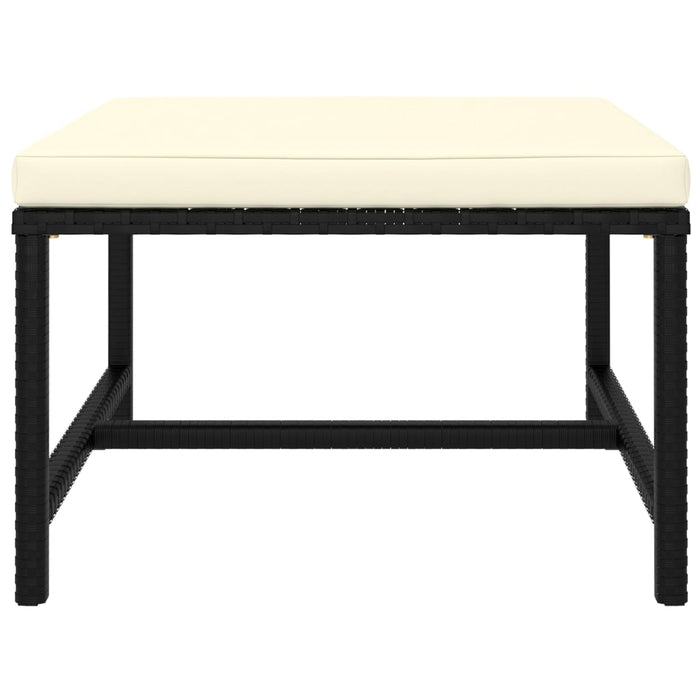 Set mobilier de grădină cu perne, 11 piese, negru, poliratan WALTI