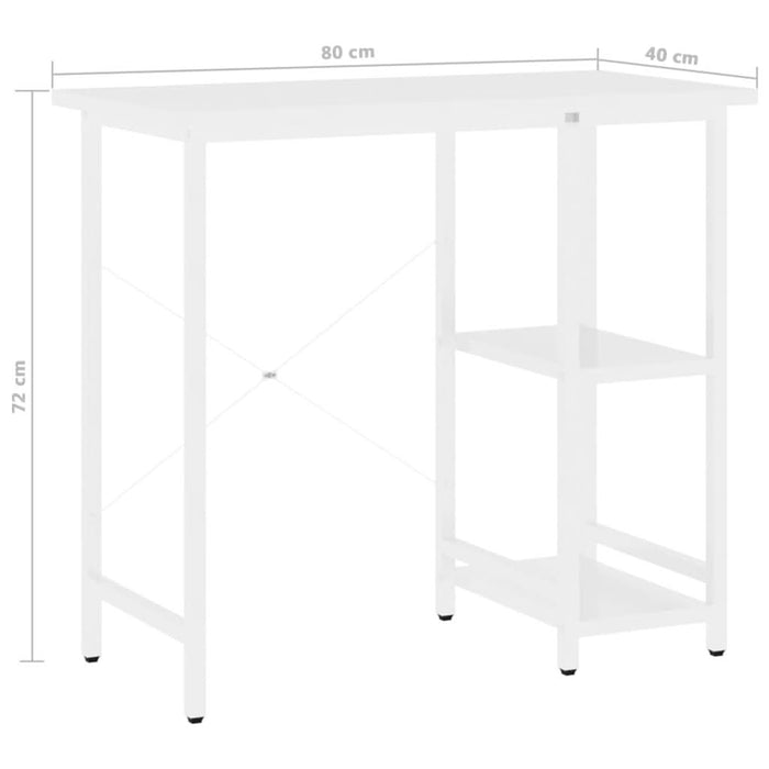 Birou de calculator, alb, 80x40x72 cm, MDF și metal - WALTI WALTI