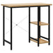 Birou de calculator negru/stejar deschis 80x40x72 cm MDF/metal - WALTI WALTI