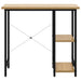 Birou de calculator negru/stejar deschis 80x40x72 cm MDF/metal - WALTI WALTI