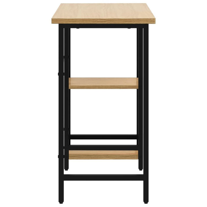 Birou de calculator negru/stejar deschis 80x40x72 cm MDF/metal - WALTI WALTI