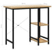 Birou de calculator negru/stejar deschis 80x40x72 cm MDF/metal - WALTI WALTI