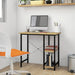 Birou de calculator negru/stejar deschis 80x40x72 cm MDF/metal - WALTI WALTI
