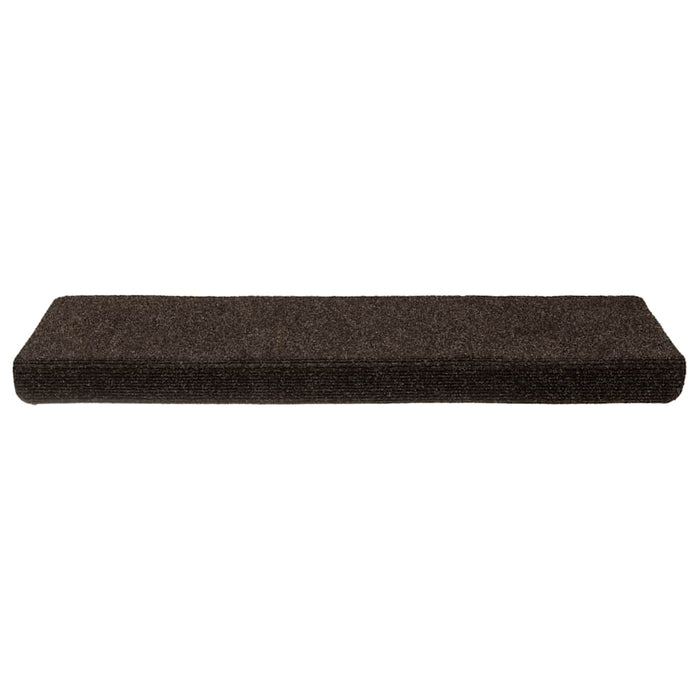 Covorașe autoadezive pentru scări, 15 buc., 65x21x4 cm, maro închis, cu margini dreptunghiulare - WALTI WALTI