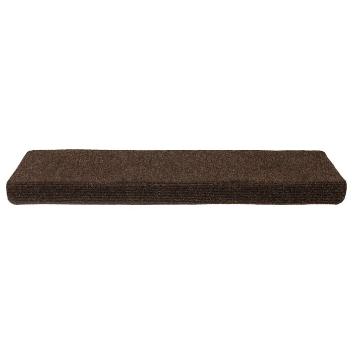 Covorașe autoadezive pentru scări, 15 buc., 65x21x4 cm, maro, cu margini dreptunghiulare WALTI