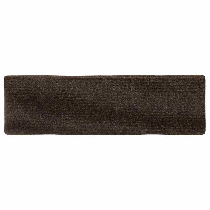 Covorașe autoadezive pentru scări, 15 buc., 65x21x4 cm, maro, cu margini dreptunghiulare WALTI
