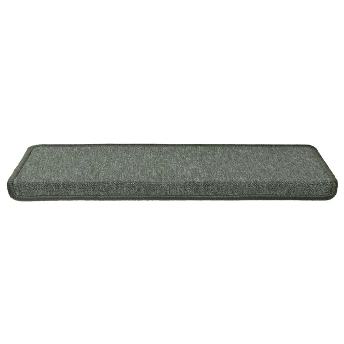 Covorașe pentru scări, 15 buc., 65x21x4 cm, verde închis, cu margini dreptunghiulare WALTI
