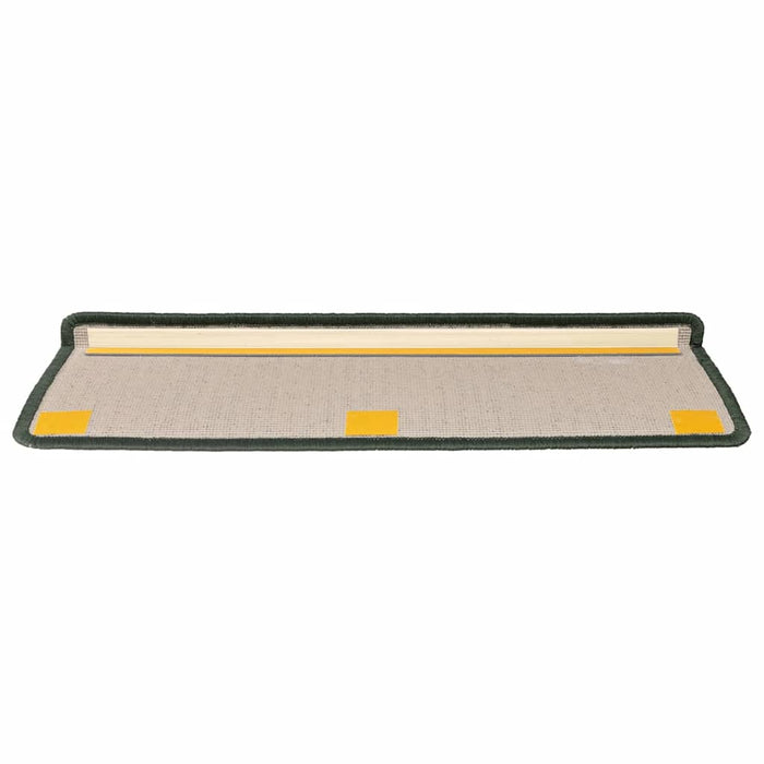 Covorașe pentru scări, 15 buc., 65x21x4 cm, verde închis, cu margini dreptunghiulare WALTI