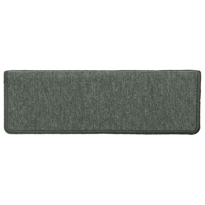 Covorașe pentru scări, 15 buc., 65x21x4 cm, verde închis, cu margini dreptunghiulare WALTI
