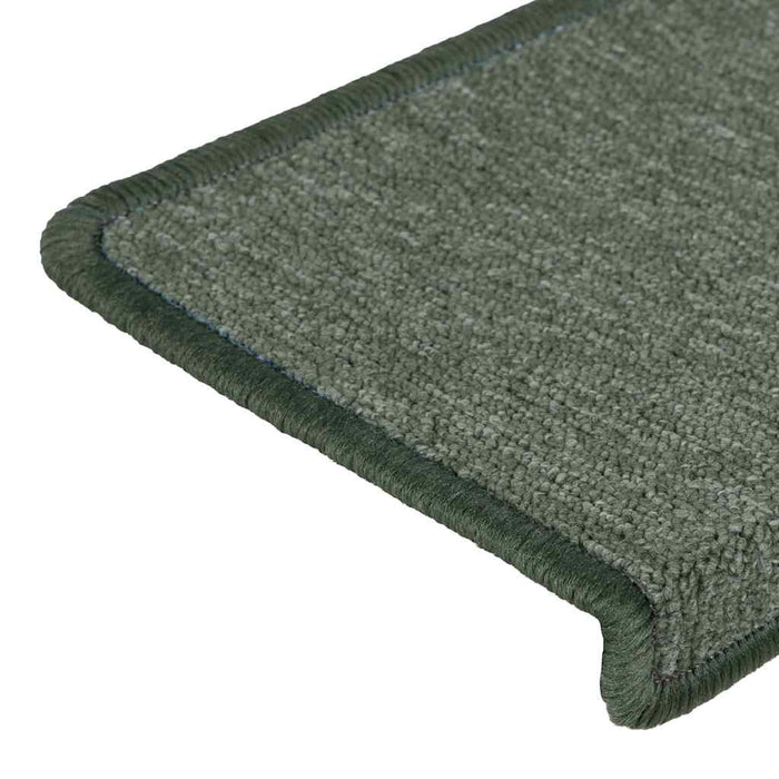 Covorașe pentru scări, 15 buc., 65x21x4 cm, verde închis, cu margini dreptunghiulare WALTI
