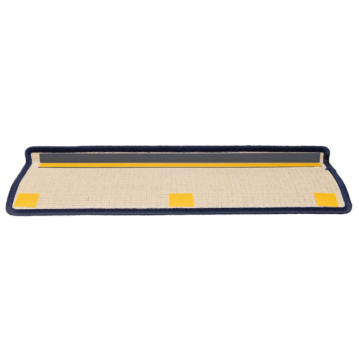 Covorașe pentru scări, 15 buc., 65x21x4 cm, gri închis și albastru, margini dreptunghiulare WALTI