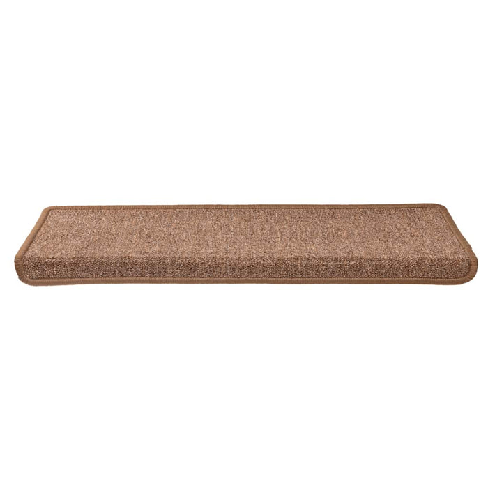 Covorașe pentru scări, 15 buc., 65x21x4 cm, maro, cu margini dreptunghiulare - WALTI WALTI