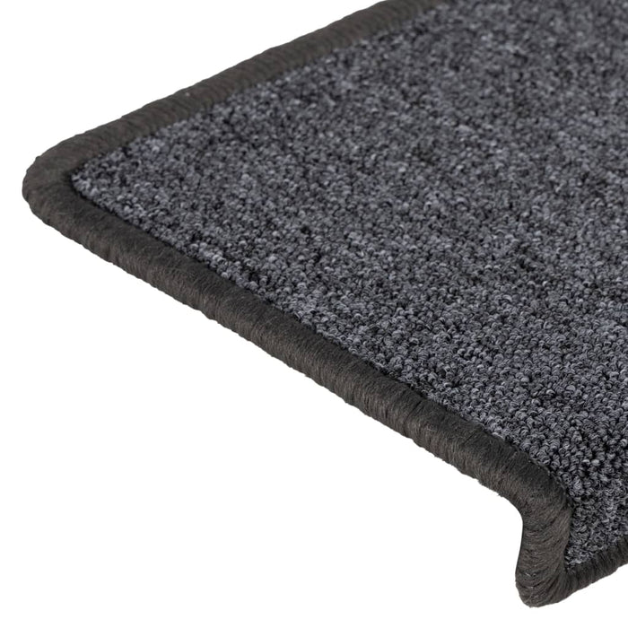Covorașe pentru scări, 15 buc., 65x21x4 cm, gri închis, cu margini dreptunghiulare - WALTI WALTI