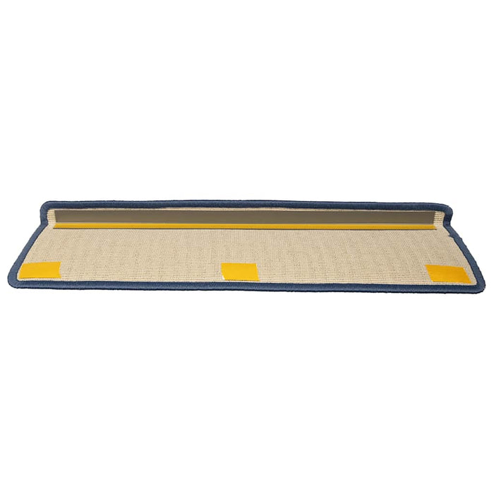 Covorașe pentru scări, 15 buc., 65x21x4 cm, gri deschis și albastru, cu margini dreptunghiulare WALTI