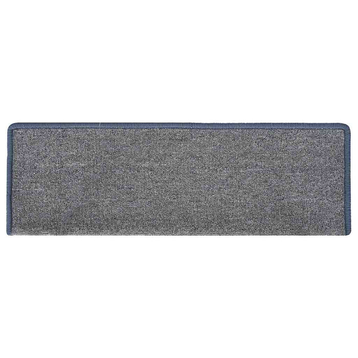 Covorașe pentru scări, 15 buc., 65x21x4 cm, gri deschis și albastru, cu margini dreptunghiulare WALTI