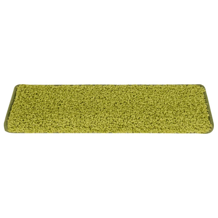 Covorașe pentru scări, 15 buc., 65x21x4 cm, margini dreptunghiulare verzi - WALTI WALTI