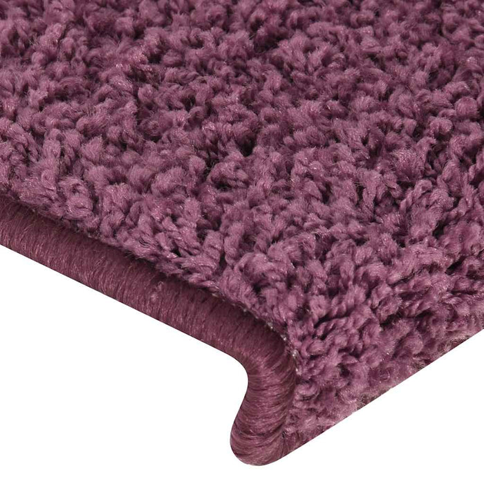 Covorașe pentru scări, 15 buc., 65x21x4 cm, violet închis, cu margini dreptunghiulare - WALTI WALTI