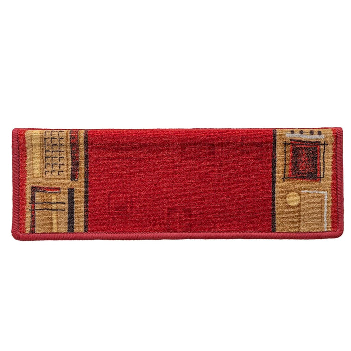 Covorașe scări autoadezive, 15 buc., roșu, 65x21x4 cm - WALTI WALTI