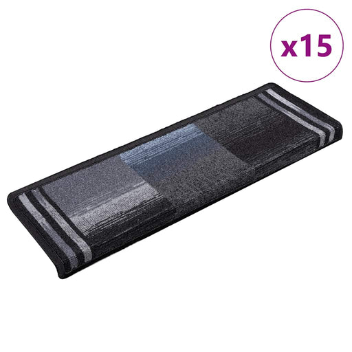 Covorașe scări autoadezive, 15 buc., negru și gri, 65x21x4 cm - WALTI WALTI