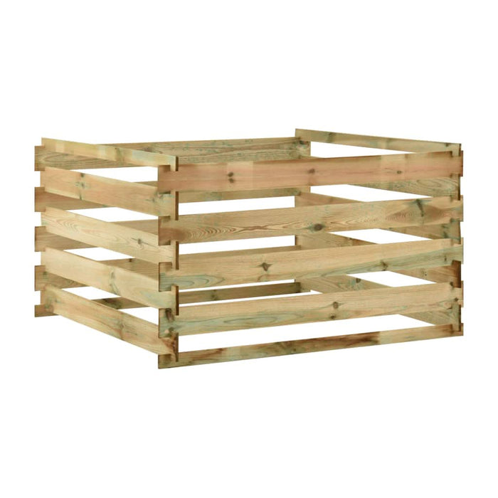 Compostor de grădină din șipci 120x120x70 cm lemn de pin tratat - WALTI WALTI