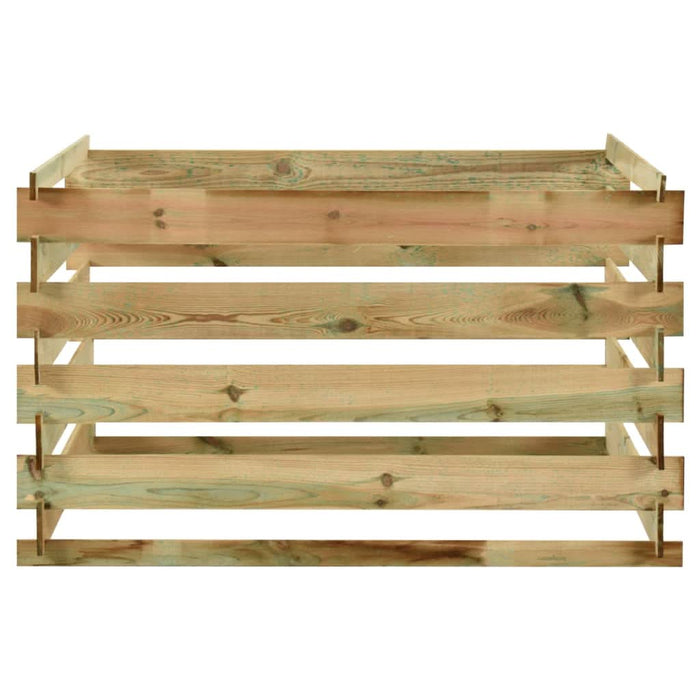Compostor de grădină din șipci 120x120x70 cm lemn de pin tratat - WALTI WALTI